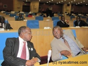 Opposition leader John Tembo (Left) and Njobvuyalema: Attacks PP government