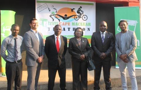 TNM and Mizu Foundation officials posing for a  photo after the launch in Lilongw