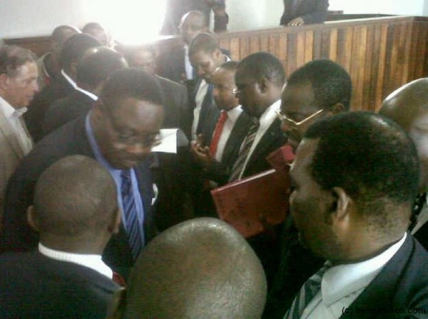 Peter Muthatrika and other  alleged coup plotter appearing in Lilongwe Magistrate Court