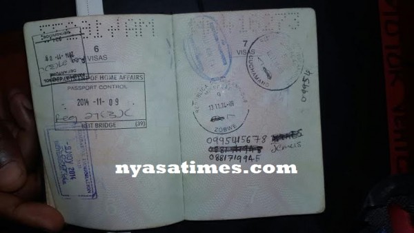 One of the tampered passport