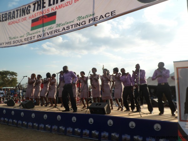 The Great Angels choir in a thick of things during their performance at Kamuzu Memorial music festival 