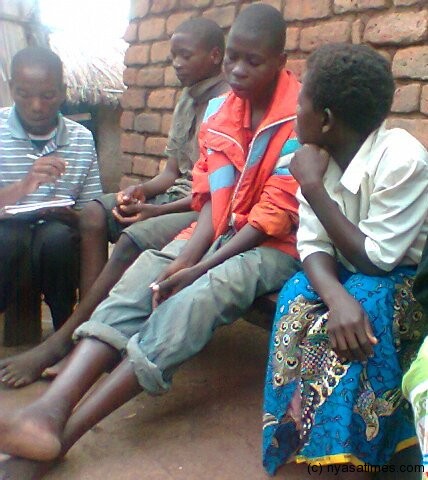 The victims being interviewed by YONECO CBE Waile far left (2)