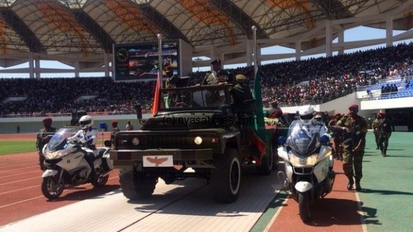 The coffin of Michael Sata being brought into the National Heroes Stadium in Lusaka, Zambia