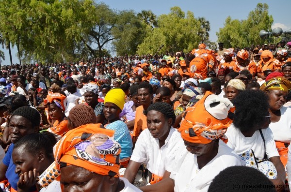 The crowds in Karonga when President Banda visited the district on Tuesday