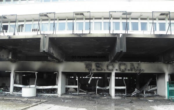 The damaged offices where customers used to pay their bills and buy electricty units
