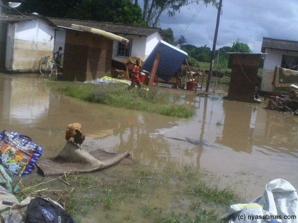 The floods in front of police officers houses