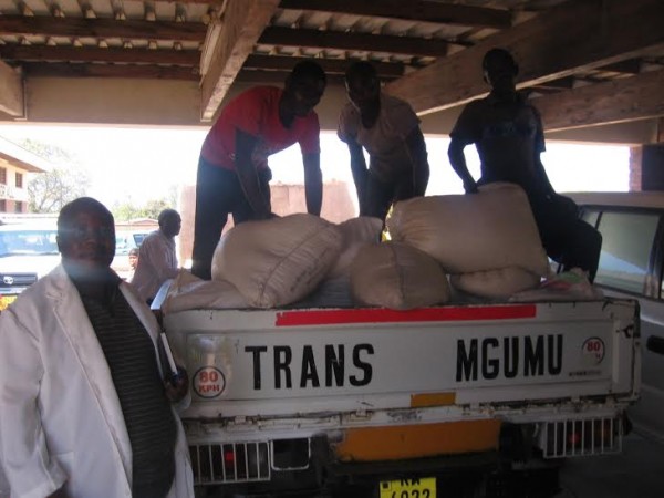 The maize donated to Karonga hospital