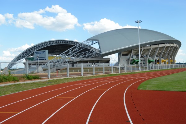 The newly built Bingu National Stadium as seen from outside (C) Stanley Makuti