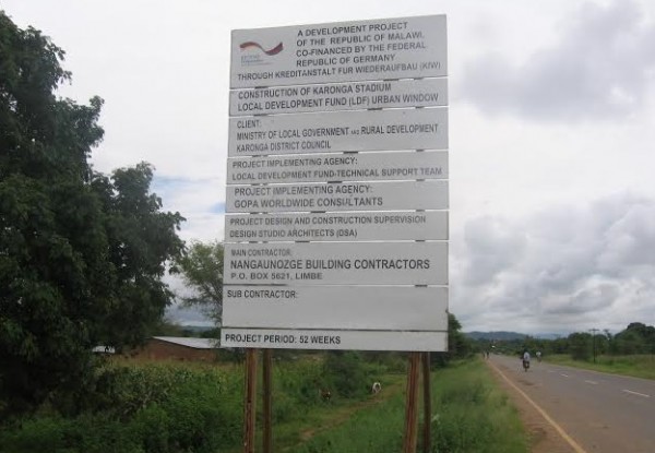 The site where Karonga stadium is being constructed