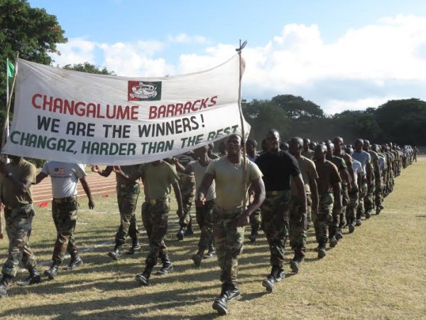 The soldiers in an opening parade