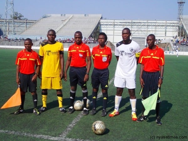 The two captains and the officiating team....Photo Jeromy Kadewere