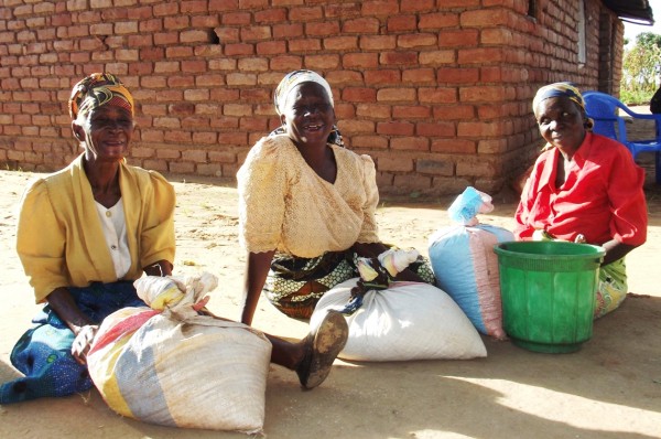 They can now smile - some of the beneficiaries of the donation - Pic. By Kondwani Magombo