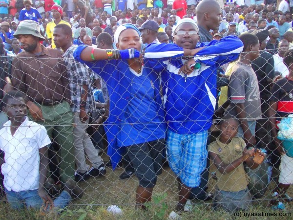 They travelled from Blantyre to cheer their team....Photo Jeromy Kadewere
