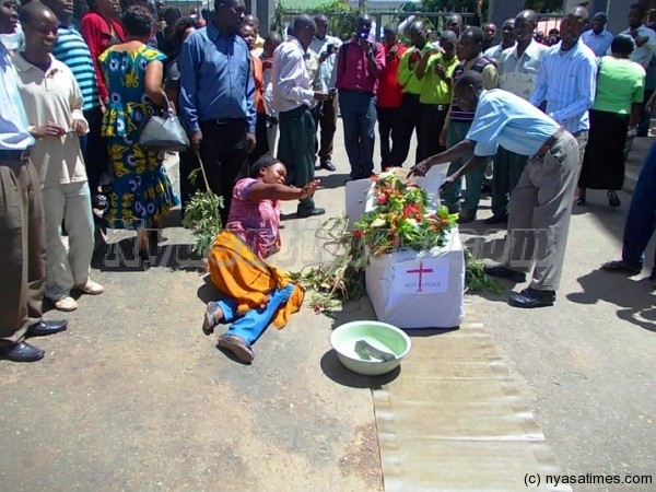 This woman civil servant cried uncontrollable during the vigil...Photo Jeromy Kadewere