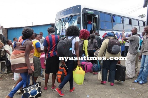 Thunder Queens players on their way to Lilongwe using public transport -Photo Jeromy Kadewer