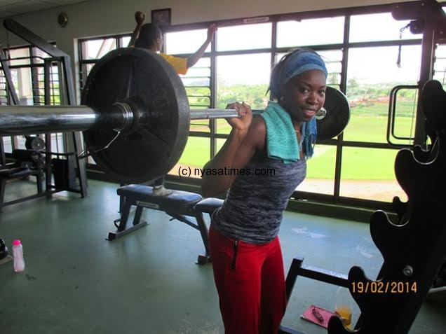 Keep fit: Tigresses Beatrice Mpinganjira during gym time...Photo Jeromy Kadewere