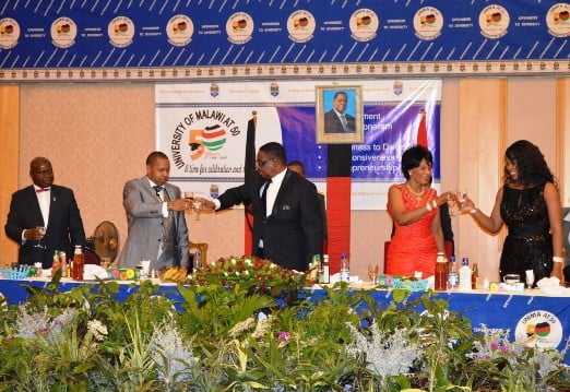 Toasting time conducted by the high table at the fundraising dinner and dance at BICC - Pic by Stanley Makuti