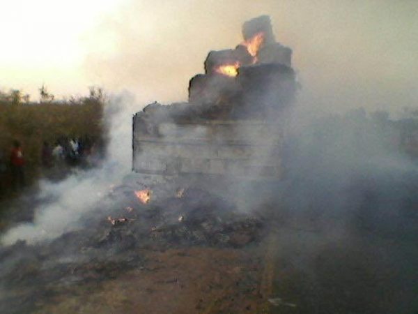 Tobacco bales gutted