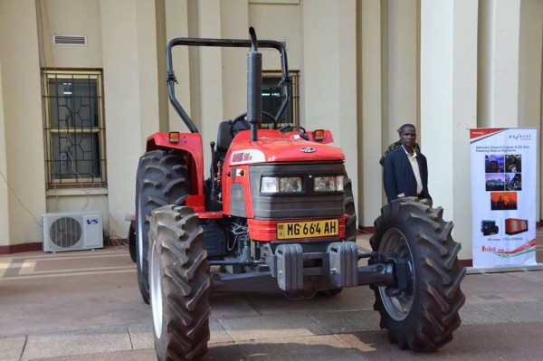One fo the tractors outside Kamuzu Palace