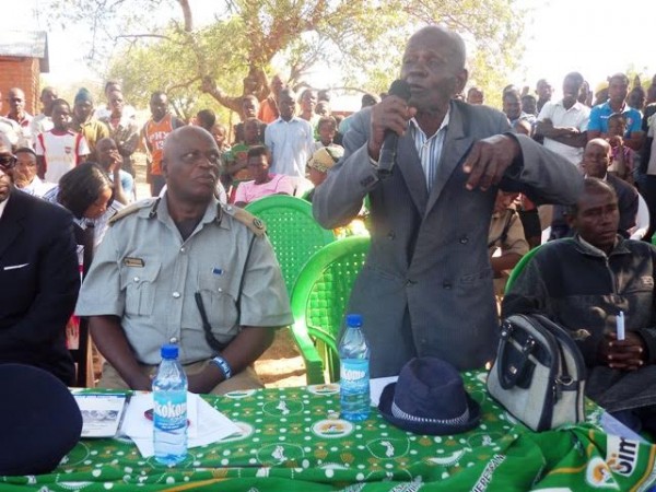 Traditional Authority Kasisi making his sentiments during the open day.