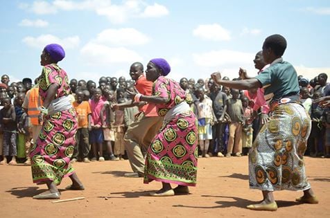 Traditional dancers from Malawi also performed for the refugees