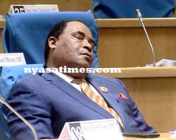 He needs a duvet: Uladi sleeps in the National Assembly