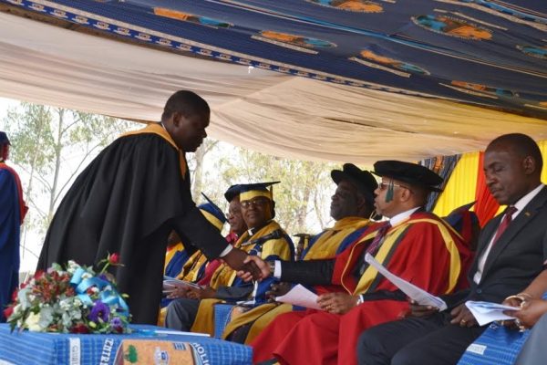 VP Saulos Chilima congratulates one of the graduants.Pic-Francis Mphweya-