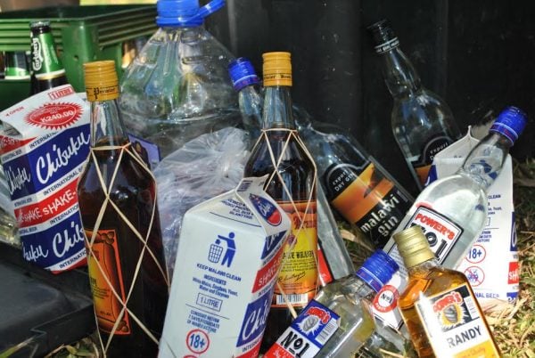 Various types of liquor which was confiscated .-_Pic by Chikumbutso Kajani.