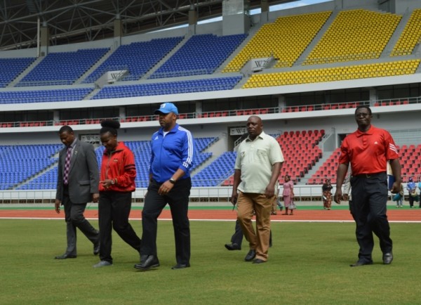 Vice President Dr.Chilima accompanied by the Ministers of Sports and Transport inspects t(c) Stanley 