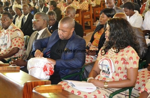 Vice President Saulos Chilima and madam Chilima give their offering at DonBosco Parish in Lilongwe-Pic. by Abel Ikiloni