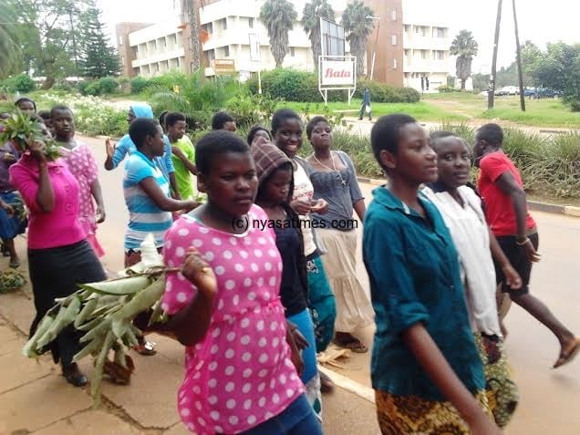Viphya Secondary School students during protests in Mzuzu