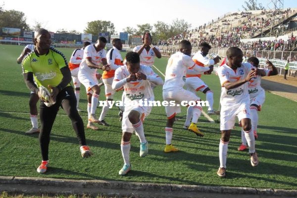 Wanderers in their signature boogie-woogie celebration