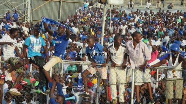Wanderers supporters chant, Be Forward! Be Forward! -Photo by Jeromy Kadewere, Nyasa Times