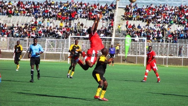 Up in the air: Bullets midfielder James Chilapondwa