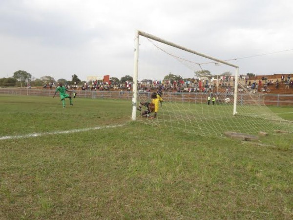 Wrong foot! Amadu Ali is sent on the way by Crispin Fukuzi, Pic Alex Mwazalumo