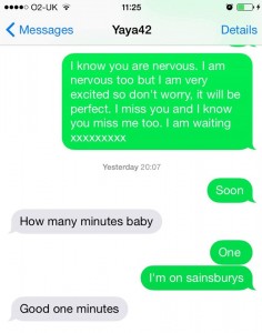 The  alleged SMS on Yaya phone as captured in The Sun
