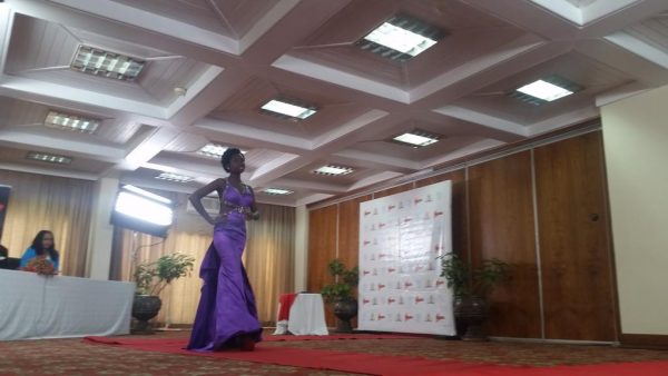 Yebo Gondwe auditioning before judges for Miss Malawi 2016