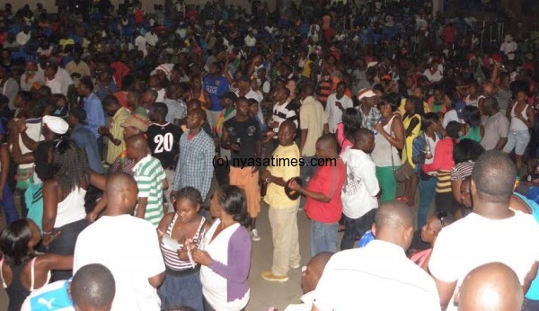 Youths enjoying their time during one of the music shows in Blantyre