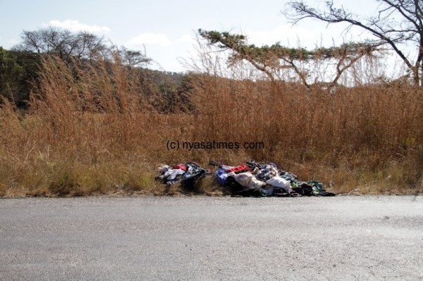 According to the truck driver, he saw these clothes in the middle of the road..Photos by Shepherd Tozvireva