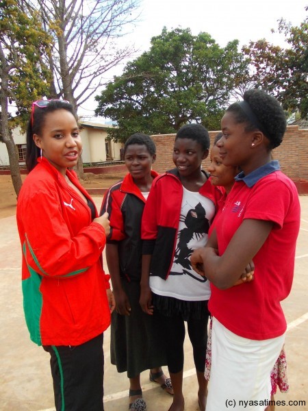 Zahra Pinto having a talk with some of Jacaranda's students.....Photo Jeromy Kadewere