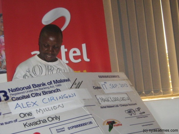 Ciringwi also gets his cheque