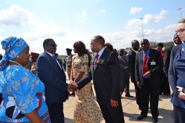 President Mutharika bids farewell to vice president Saulos Chilima
