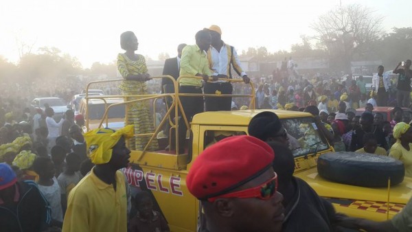 Atupele Muluzi arrives at the rally in Mangochi
