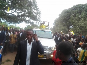 UDF presidential candidate Atupele Muluzi on his motorcade