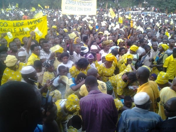 Crowds of UDF supporters at Mponda ground in Zomba
