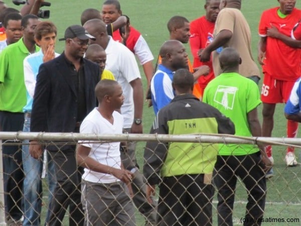 Atupele in black cap at the stadium to witness the epic encounter