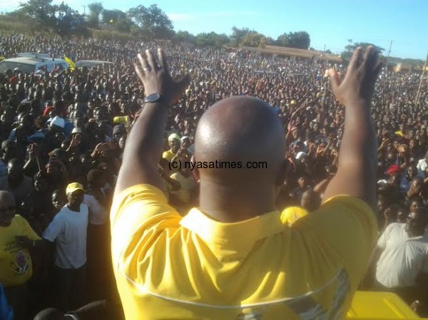 Dzuka Malawi,! Atupele greats the crowds at Area 25 in Lilongwe