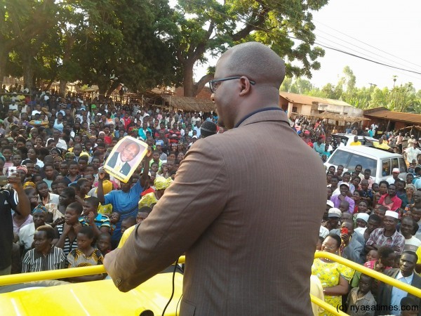 Atupele addressing supporters in Mulanje