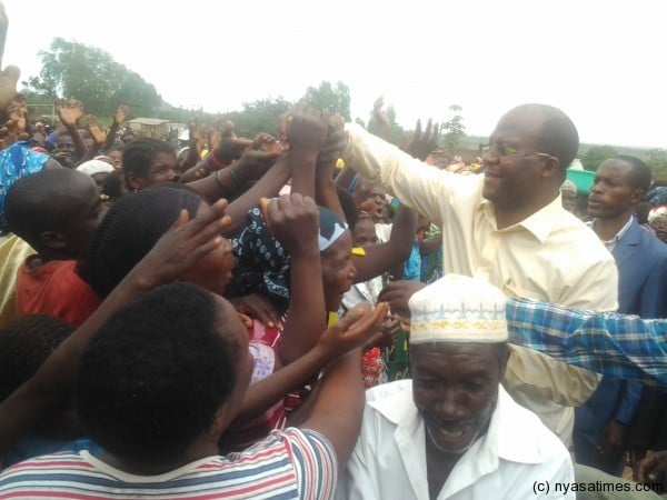 Atupele Muluzi greets supporters in Phalombe