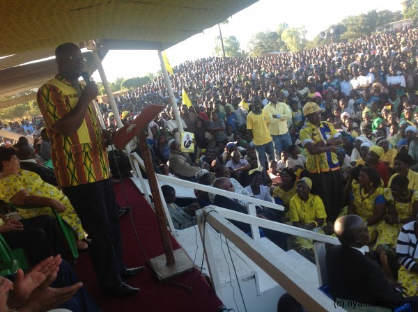 Atupele Muluzi addressing a rally in Salime: Time for renewal